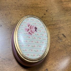 Vintage Framecraft  England jewelry trinket box porcelain pink shabby chic